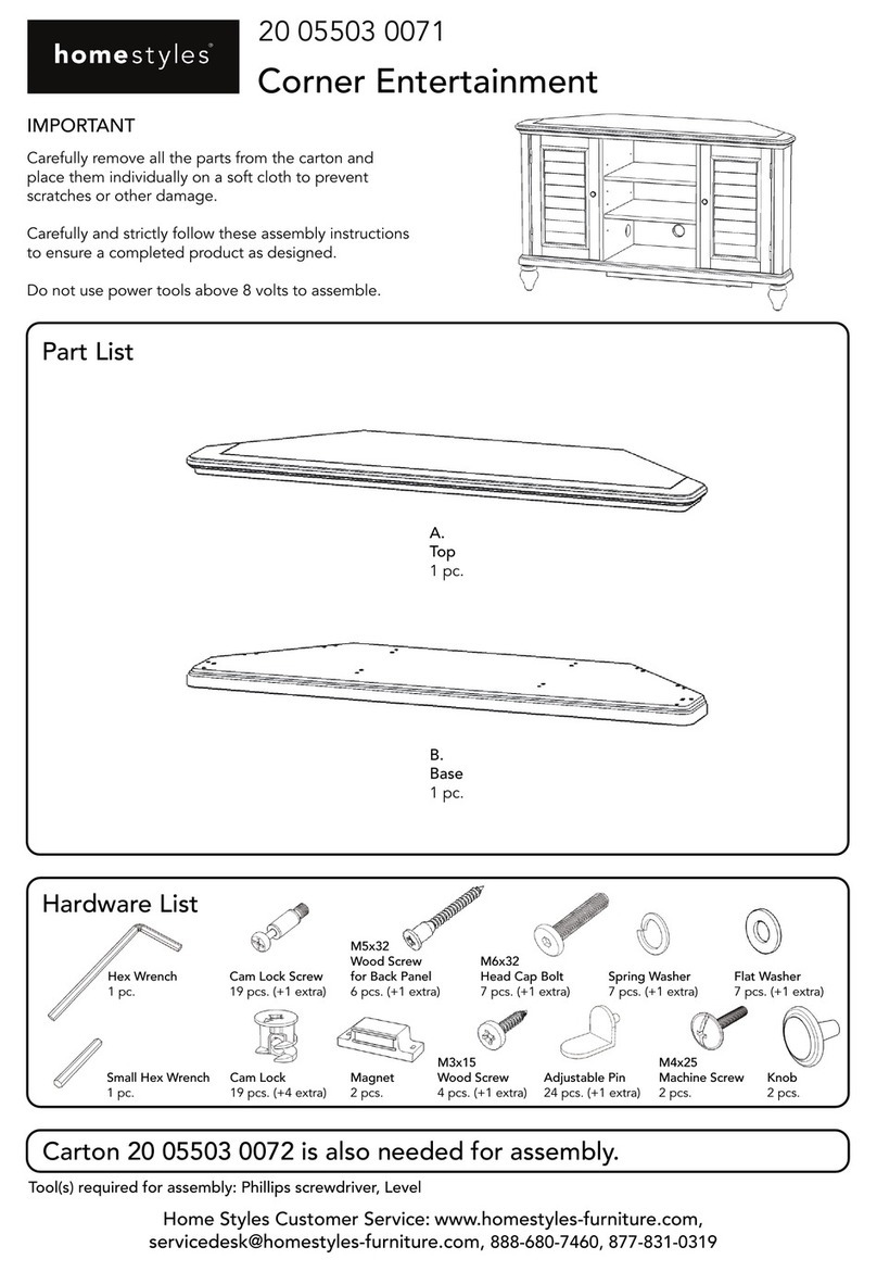 Home Styles Corner Entertainment 20 05503 0071 Assembly instructions