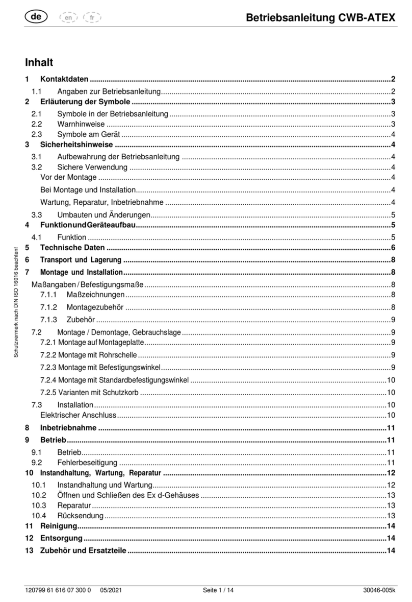Pfannenberg CWB-ATEX User manual