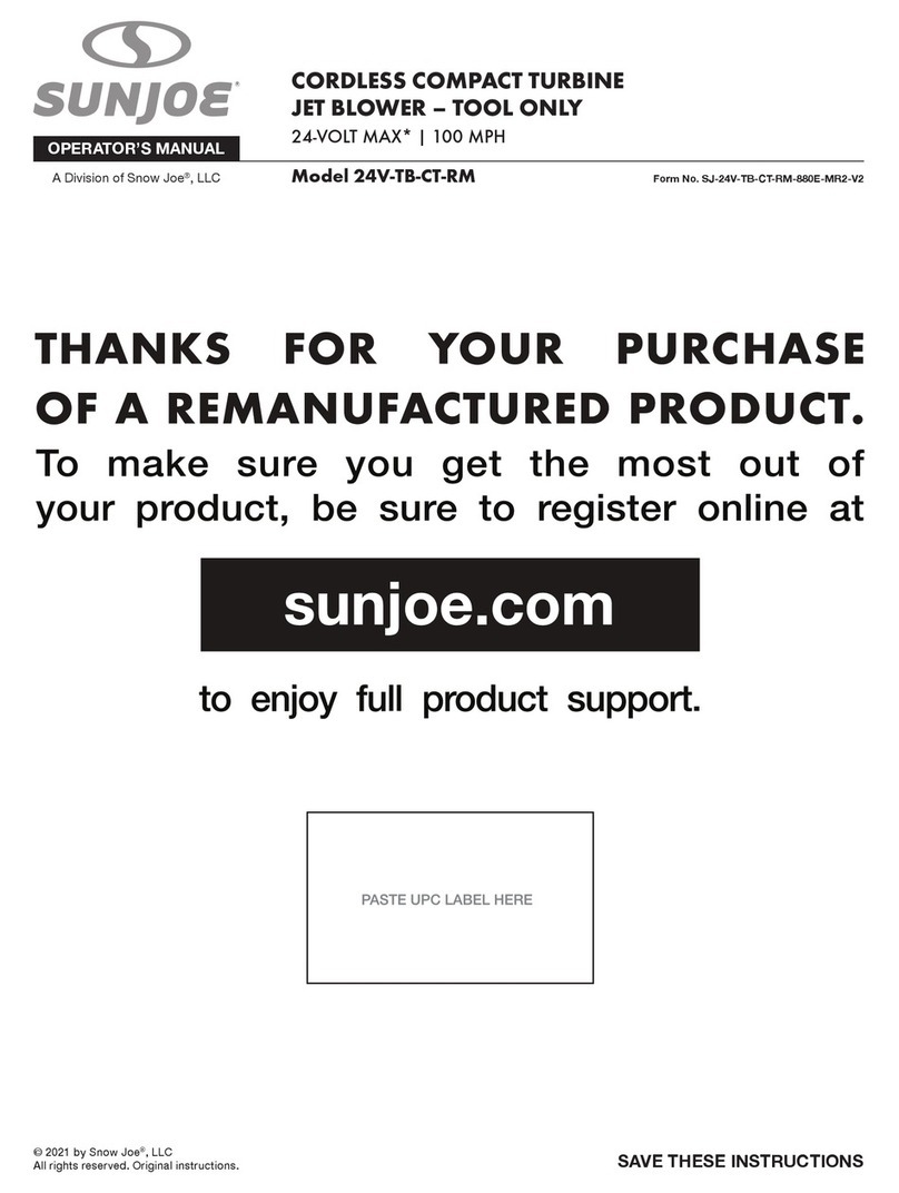 SNOWJOE sunjoe 24V-TB-CT-RM User manual