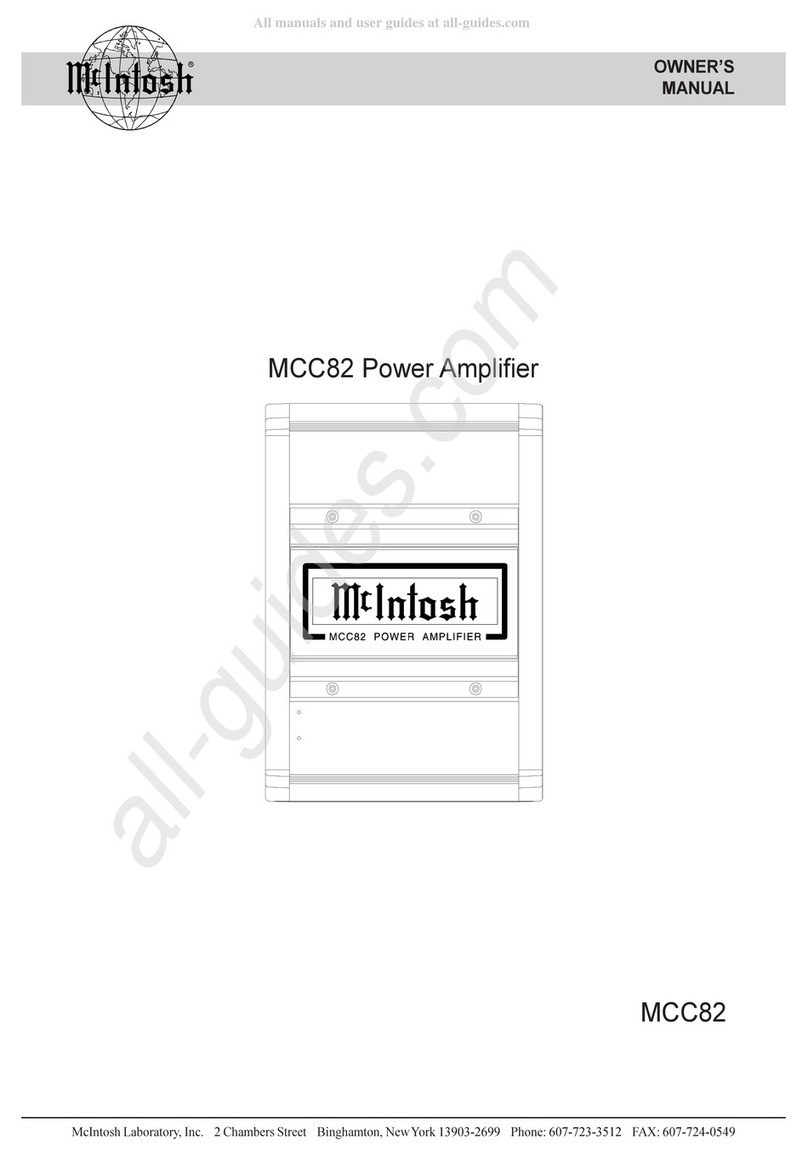 McIntosh MCC82 owner's manual