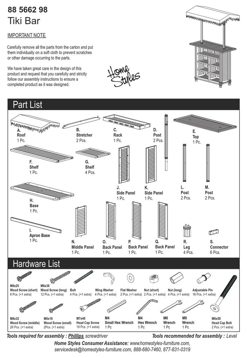 Home Styles Tiki Bar 88 5662 98 Assembly instructions