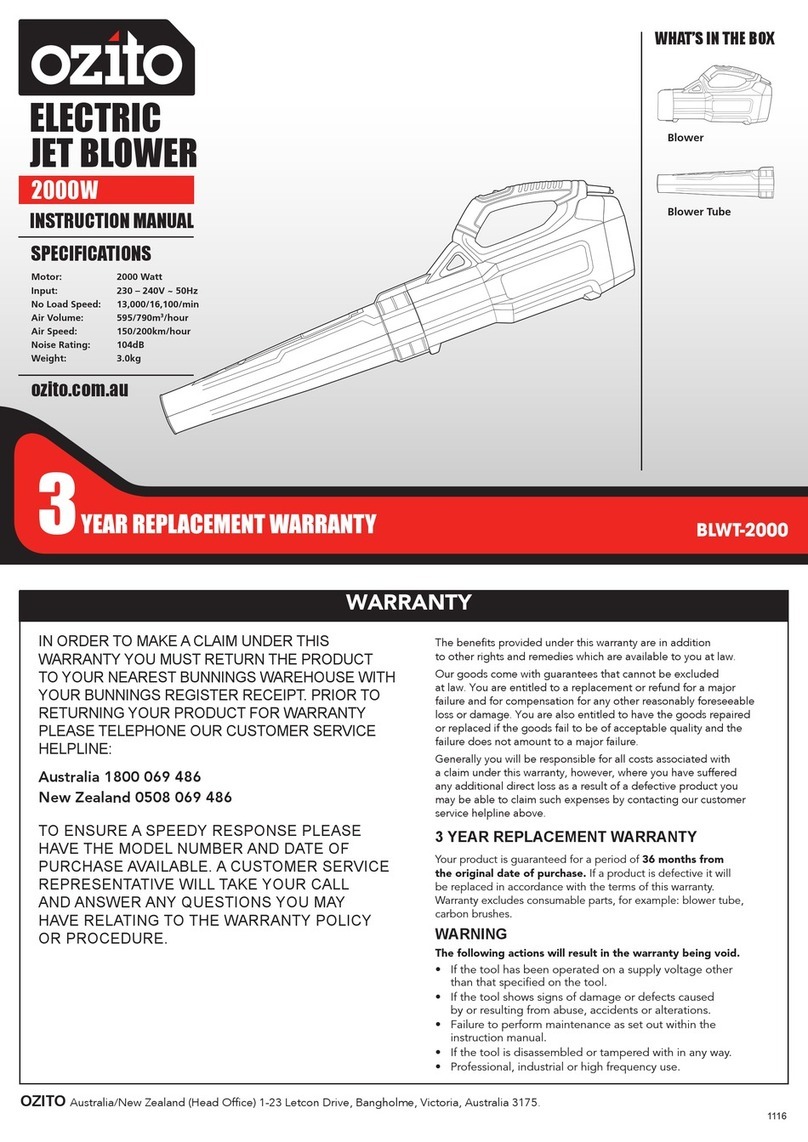 Ozito BLWT-2000 User manual