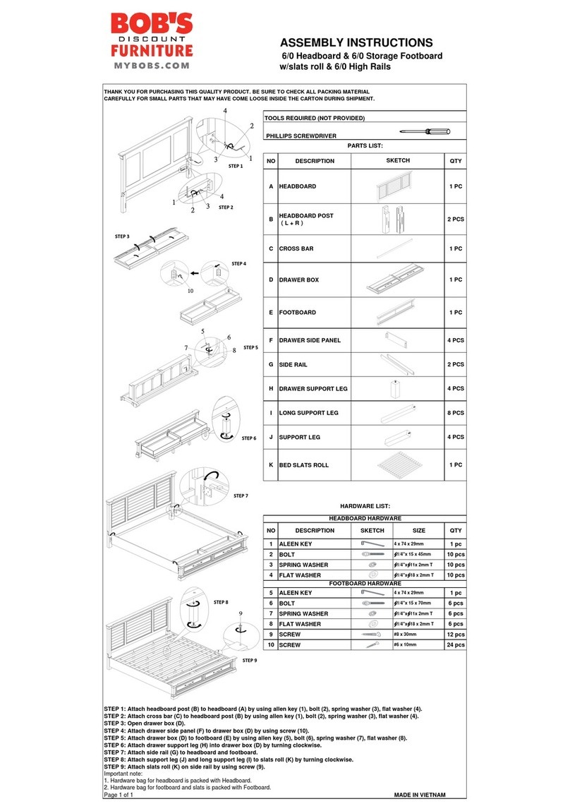 Bob's Discount Furniture Laurel California King Storage Bed 20053065 User manual