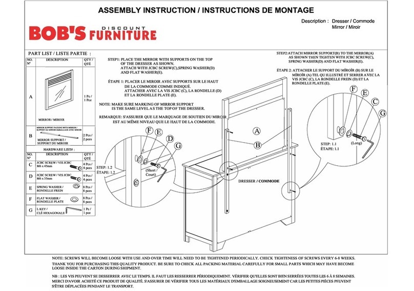 Bob's Discount Furniture Dalton Dresser/Mirror 20051518 Assembly instructions Bob's Discount Furniture Dalton Dresser/Mirror 20051518 Assembly instructions
