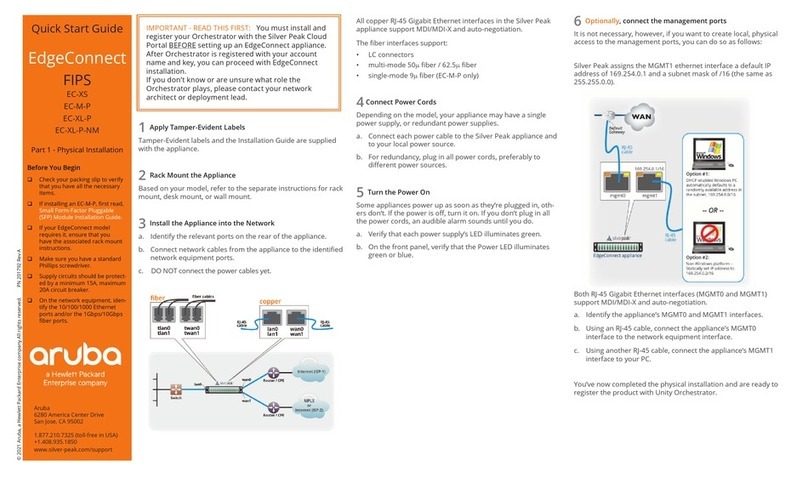Hewlett Packard Enterprise Aruba EdgeConnect FIPS EC-XS quick start guide