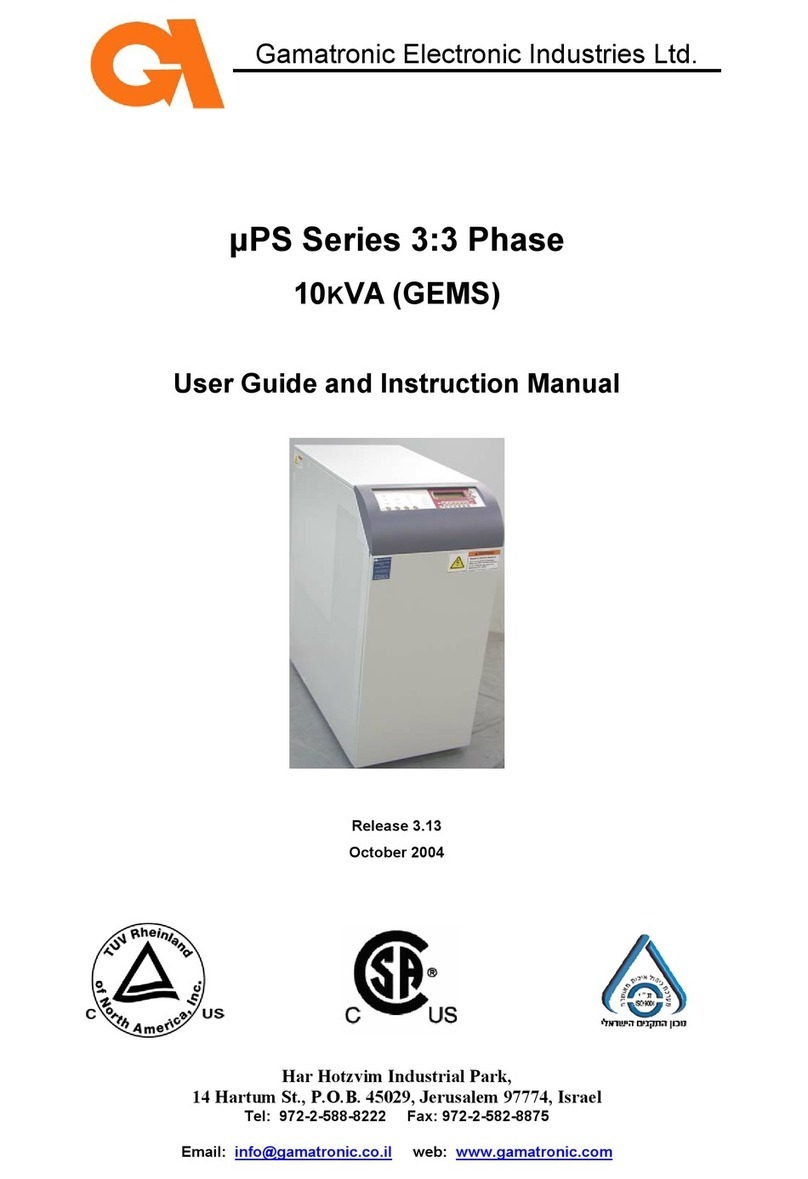 Gamatronic uPS 3:3 Phase Series User manual