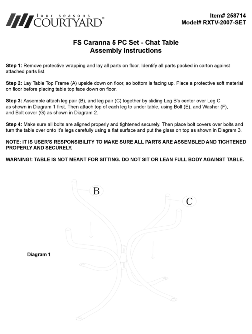 Four Seasons Courtyard FS Caranna RXTV-2007-SET Assembly instructions