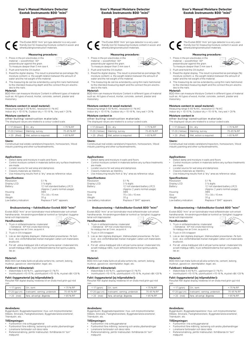 Exotek Instruments BDD mini user manual