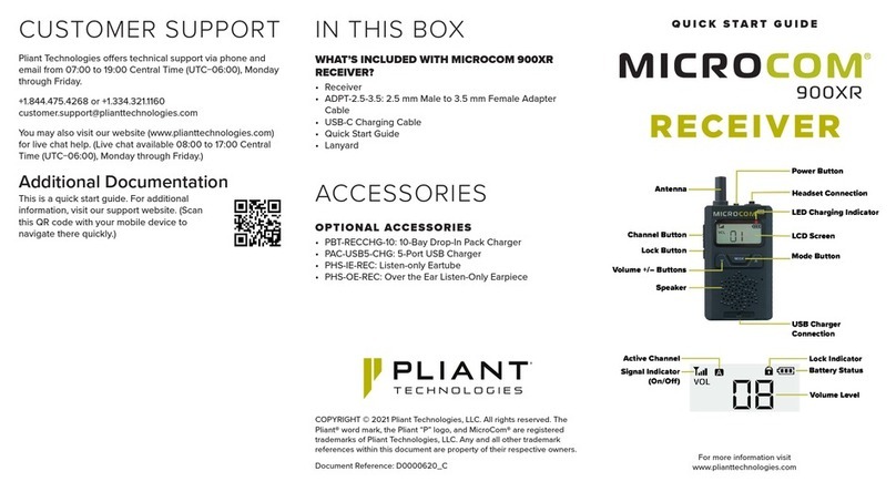 Pliant MICROCOM 900XR User manual