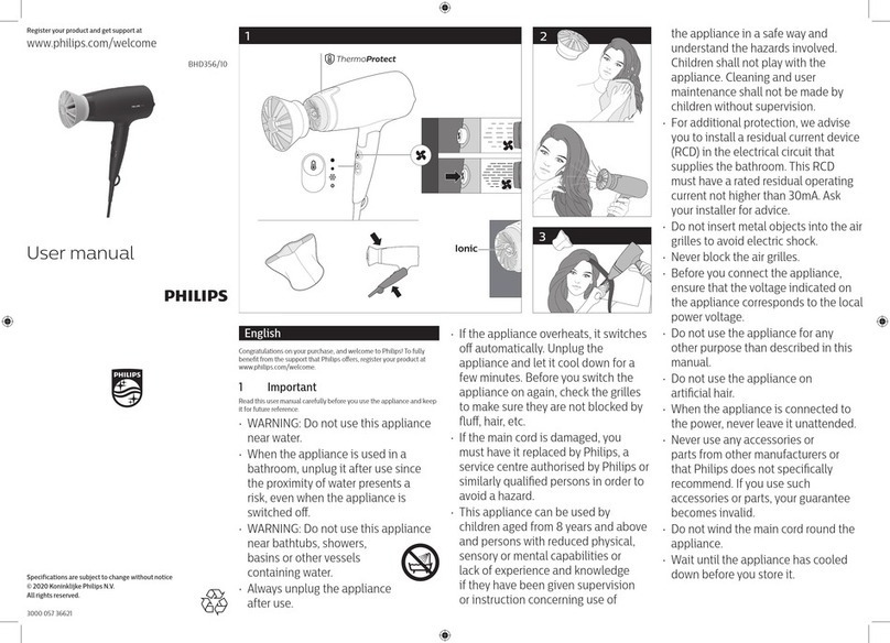 Philips BHD356/10 user manual