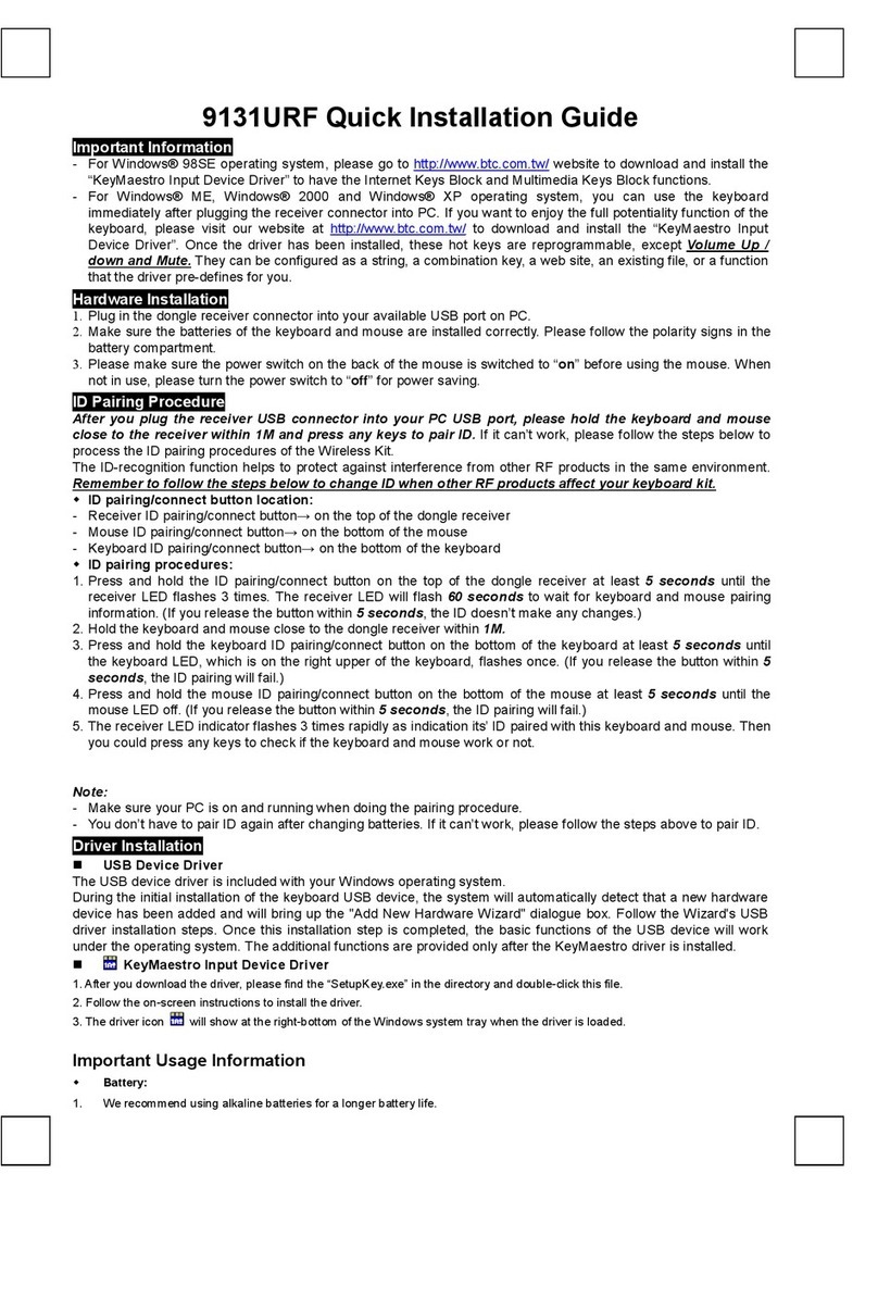 BTC 9131URF User manual