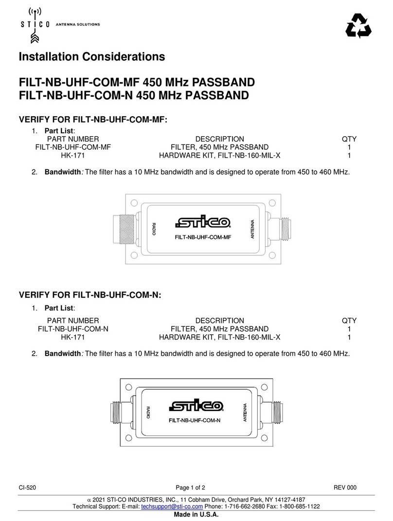 STI-CO FILT-NB-UHF-COM-MF Installation Considerations