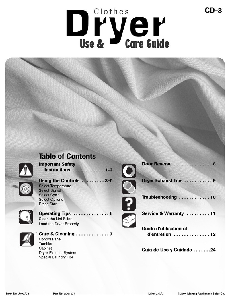 Maytag CD-3 User manual