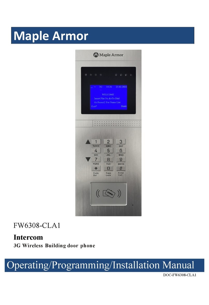 Maple Armor FW6308-CLA1 Operating/Programming/Installation Manual