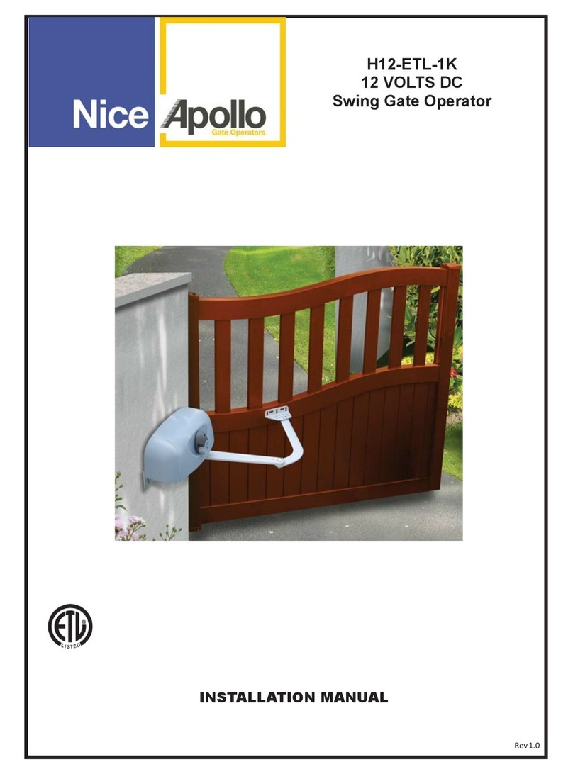 Nice Apollo H12-ETL-1K User manual