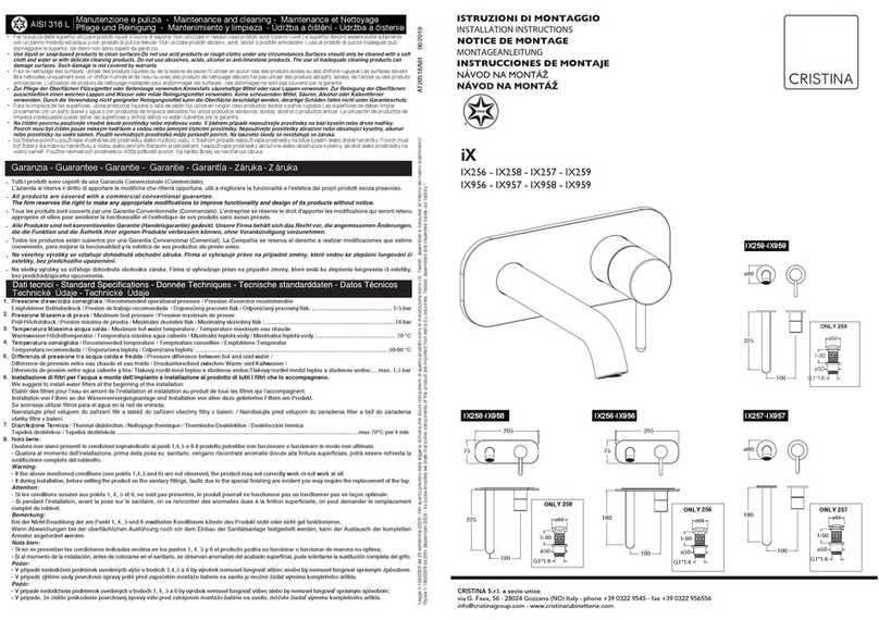 CRISTINA iX installation instructions