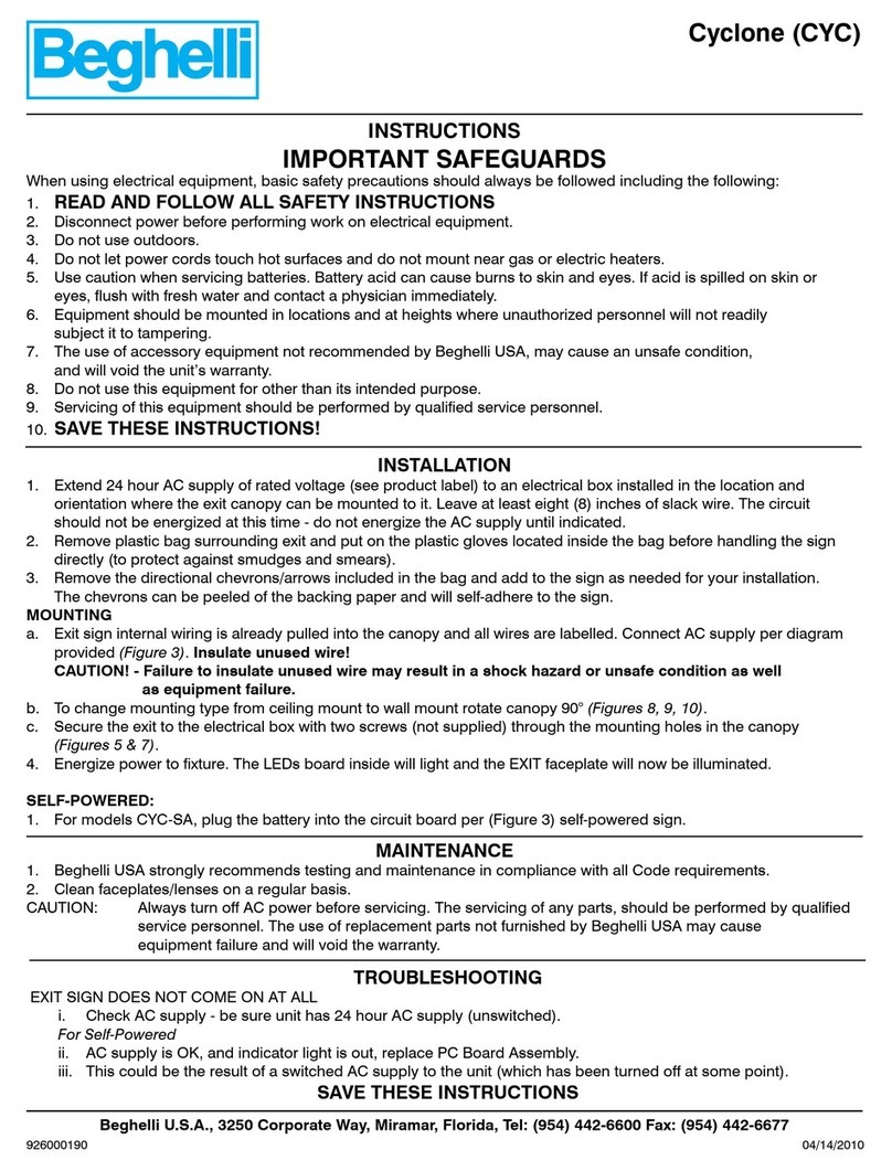 Beghelli Cyclone User manual