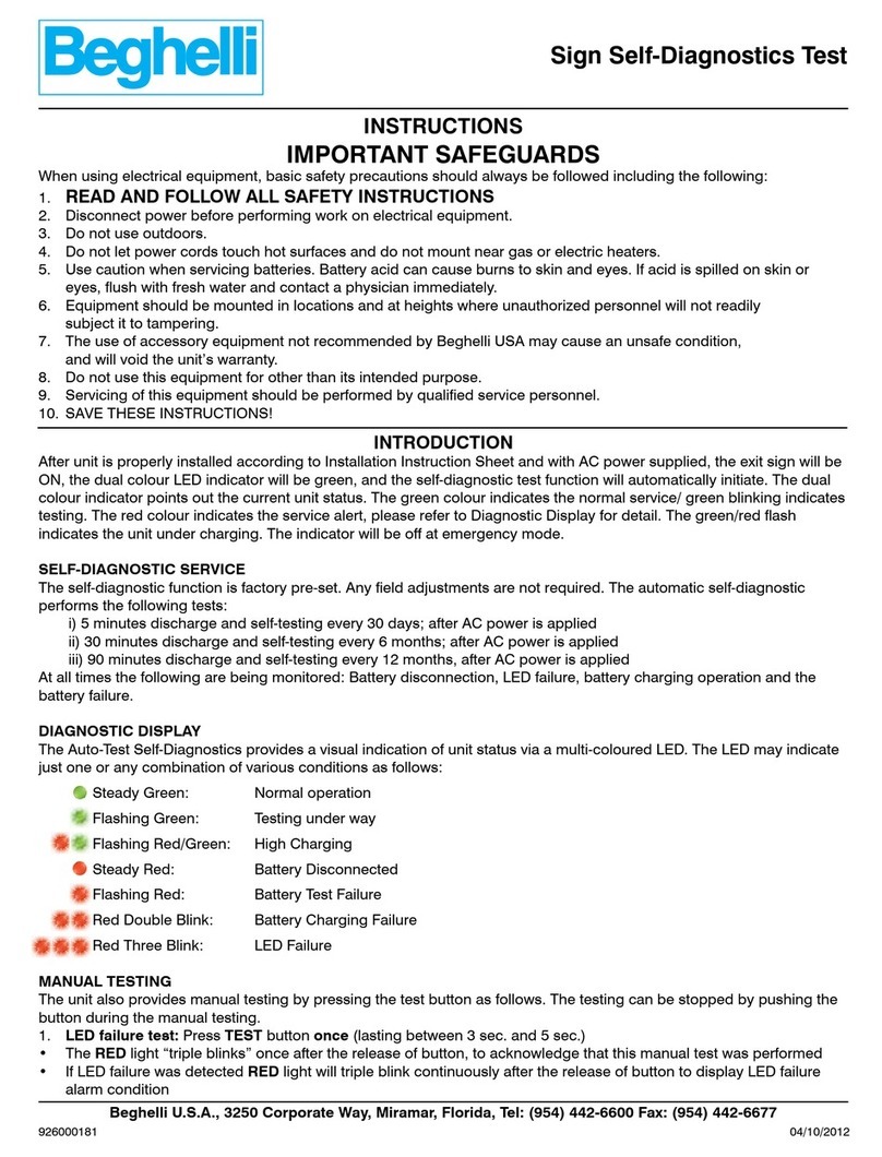 Beghelli WLX User manual