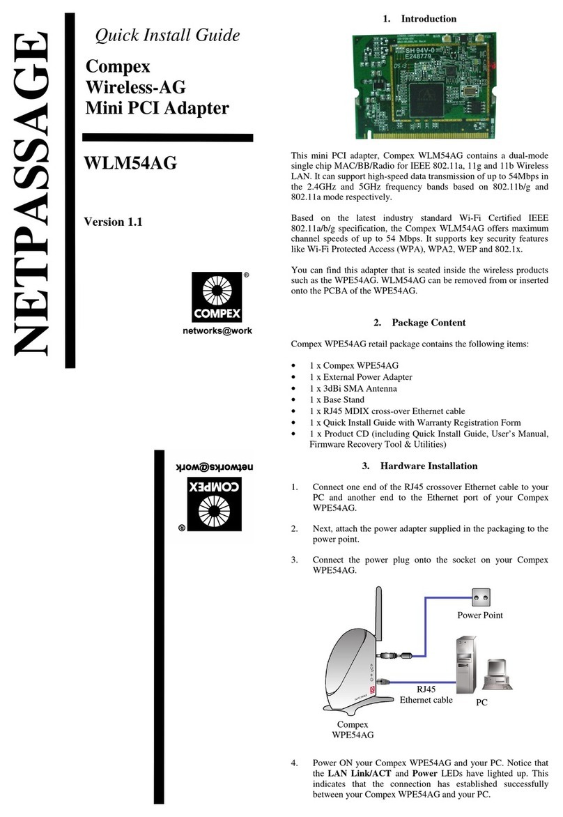 Compex WLM54AG Quick install guide