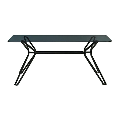 pols potten Table rectangular glass & black 370-010-004 instruction manual