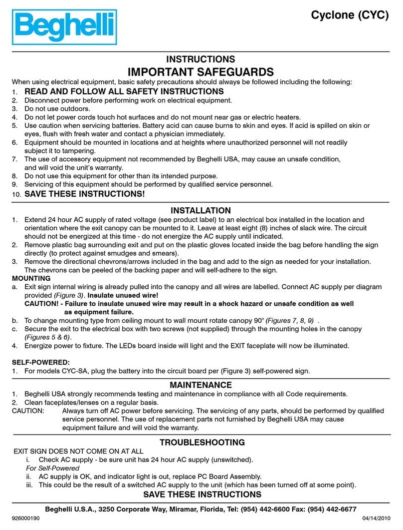 Beghelli Cyclone User manual
