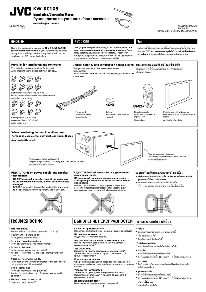 JVC KW-XC105 Installation & connection manual