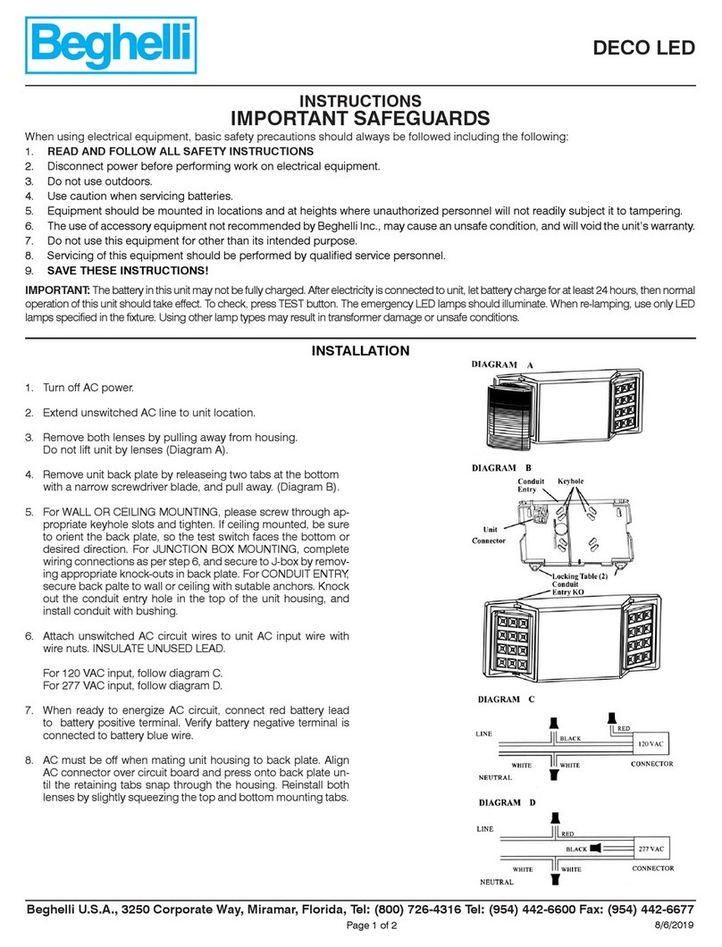 Beghelli DECO LED User manual