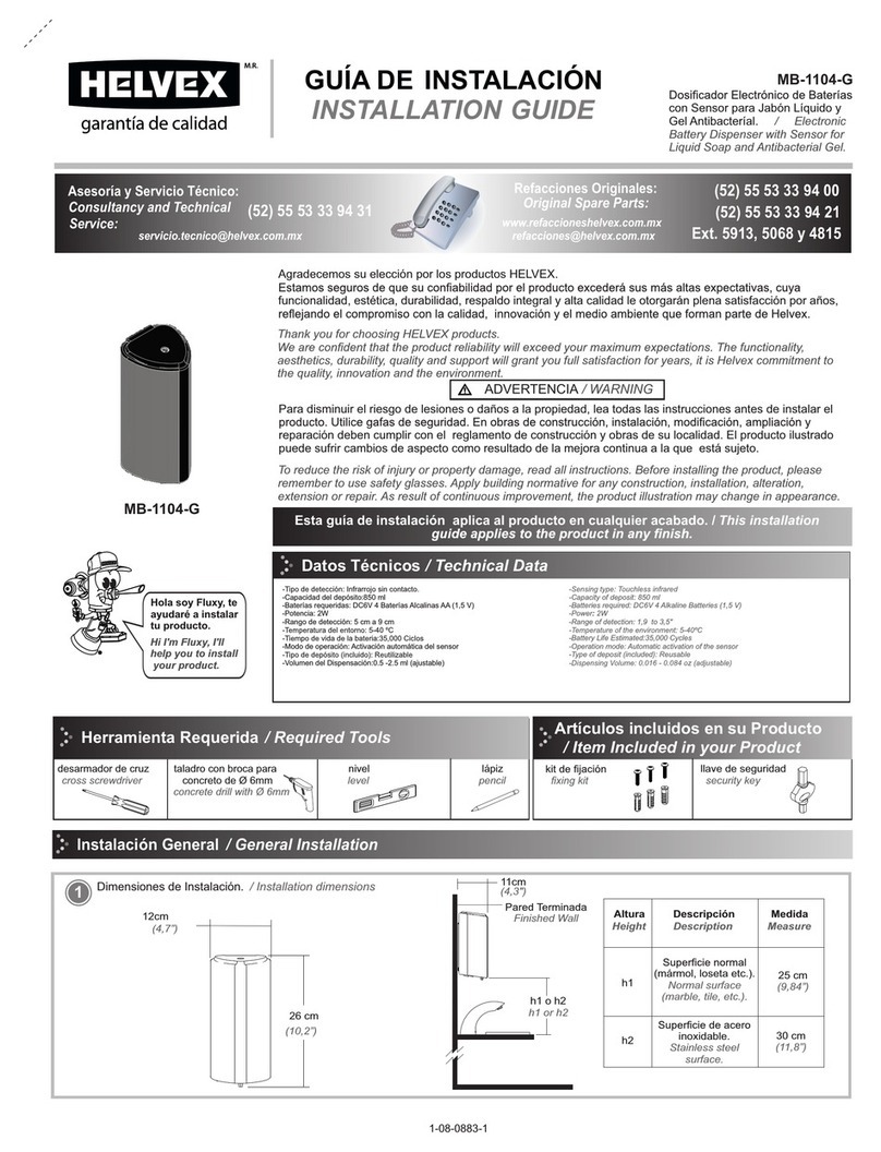 Helvex MB-1104-G installation guide