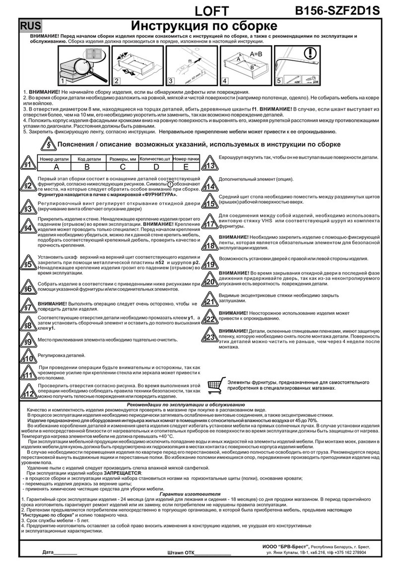 BLACK RED WHITE LOFT B156-SZF2D1S Assembly manual