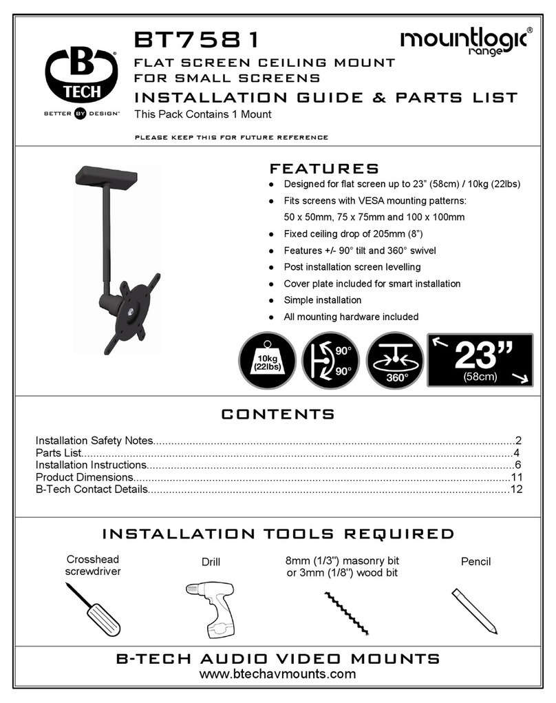 B-Tech montlogic BT7581 Installation guide & parts list B-Tech montlogic BT7581 Installation guide & parts list