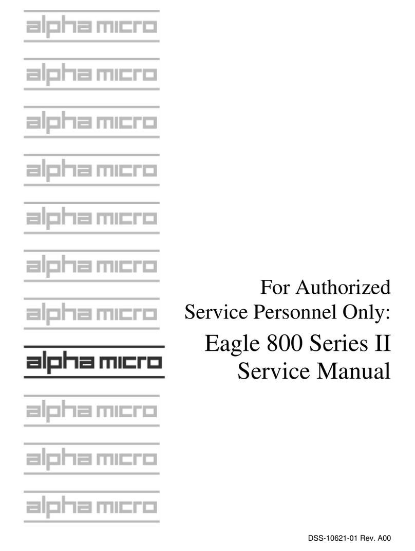 Alpha Micro Eagle 800 II Series Service manual