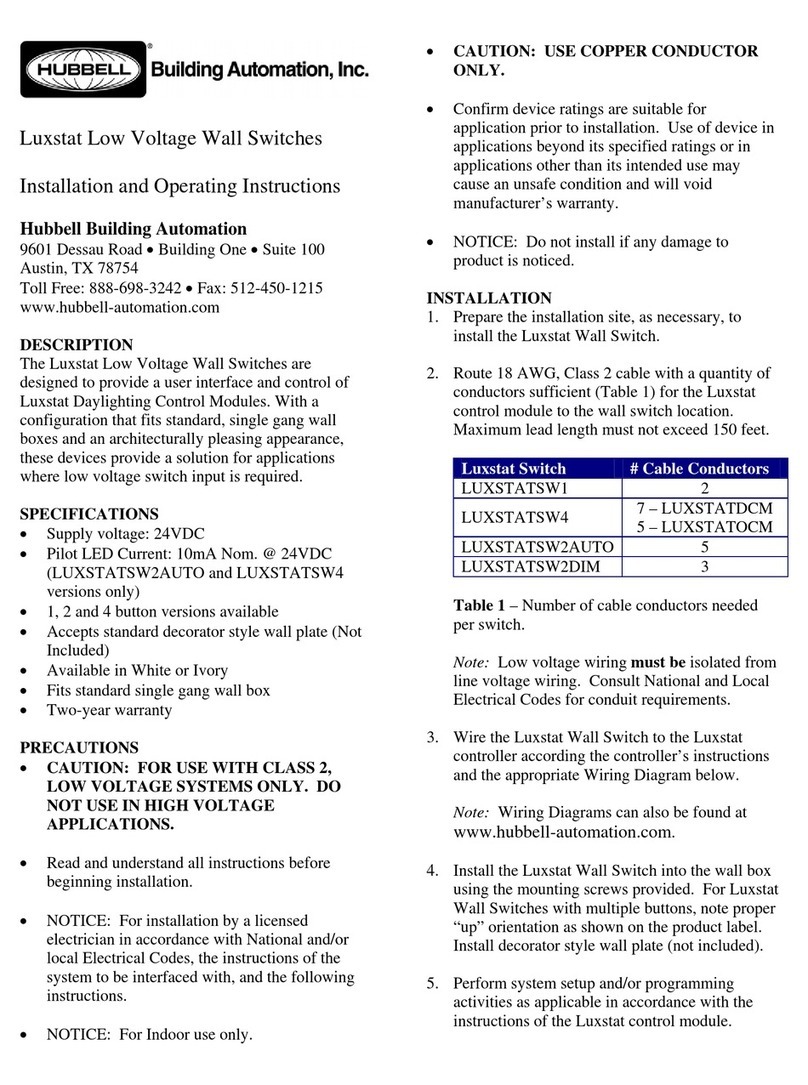 Hubbell LUXSTATSW1 User manual