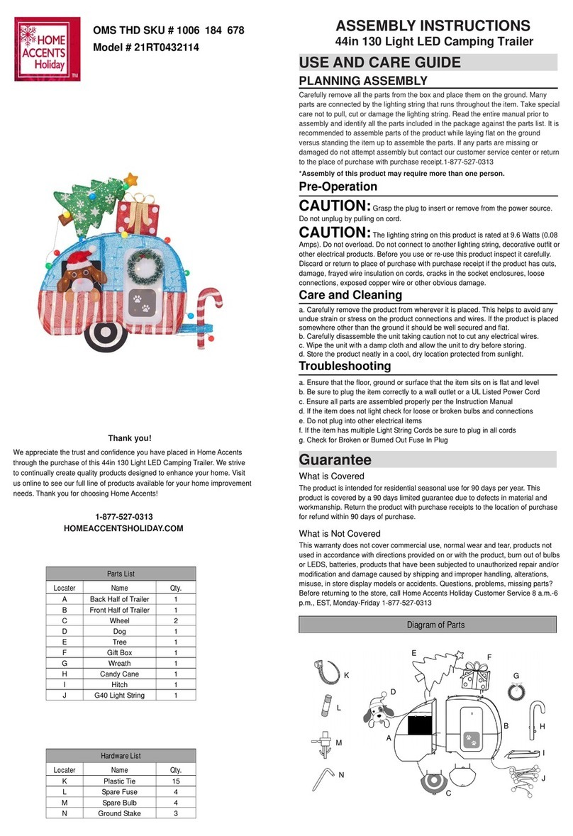 Home Accents Holiday 21RT0432114 Assembly instructions