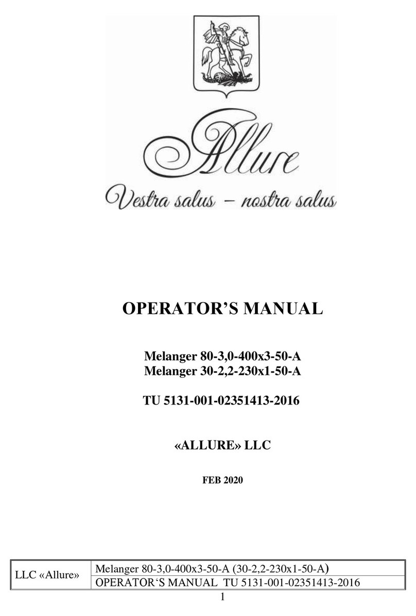 Allure Melanger 80-3.0-400x3-50-A Operator's manual