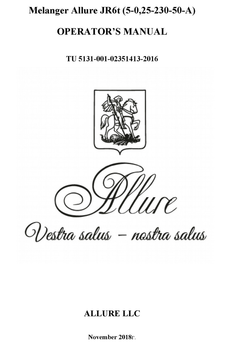 Allure Melanger JR6t Operator's manual