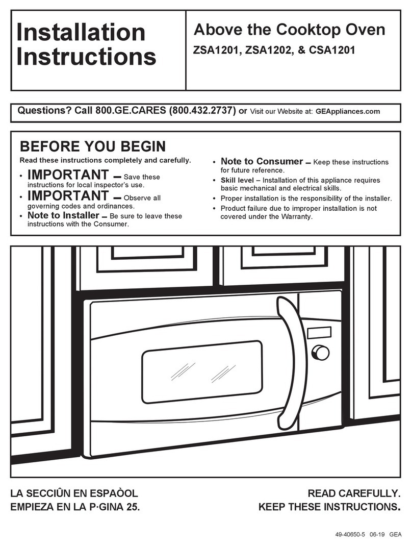 GE Advantium ZSA1201 User manual