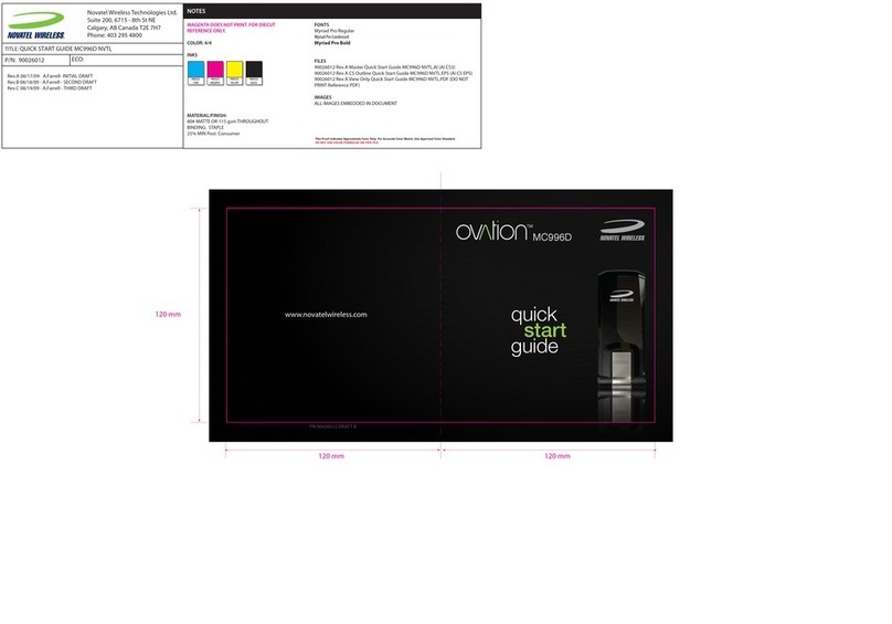 Ovation MC996D quick start guide