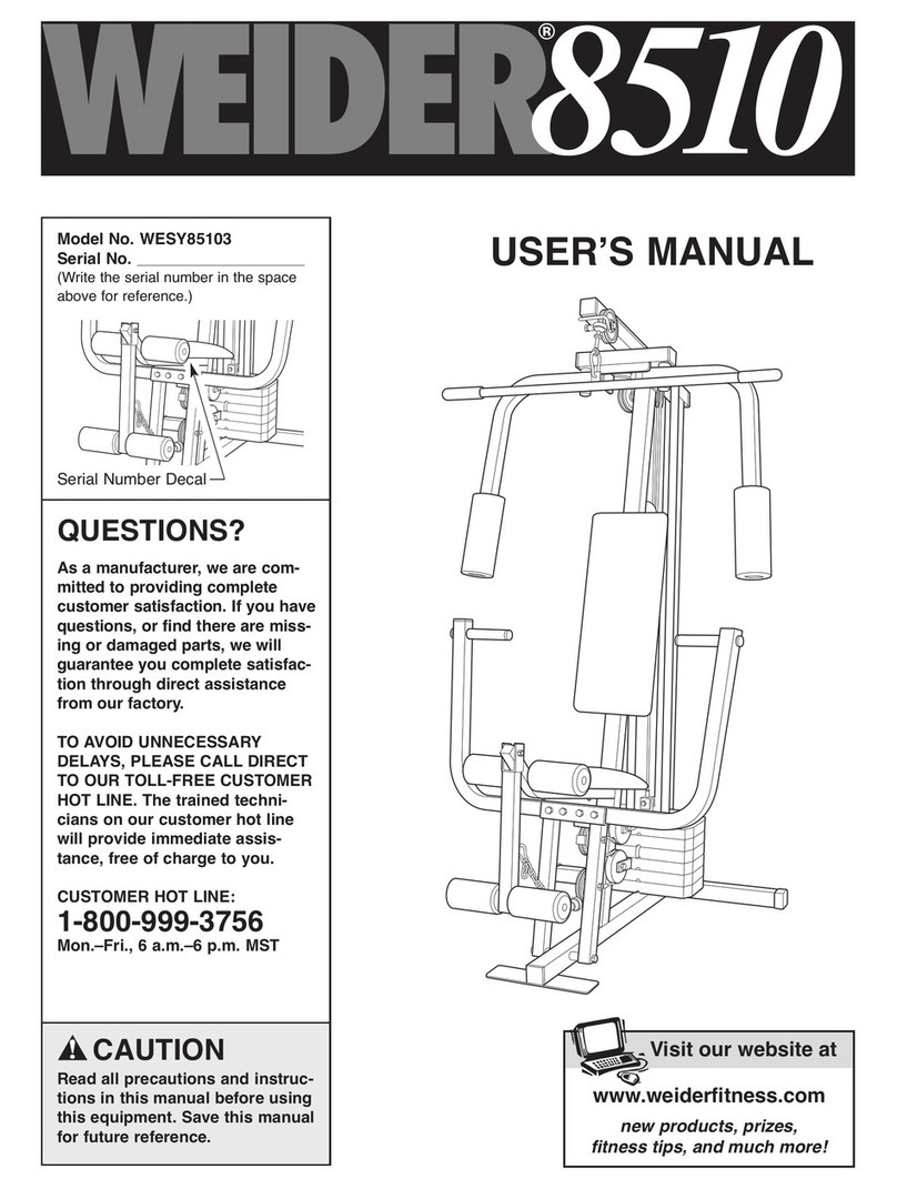 Weider WESY85103 user manual