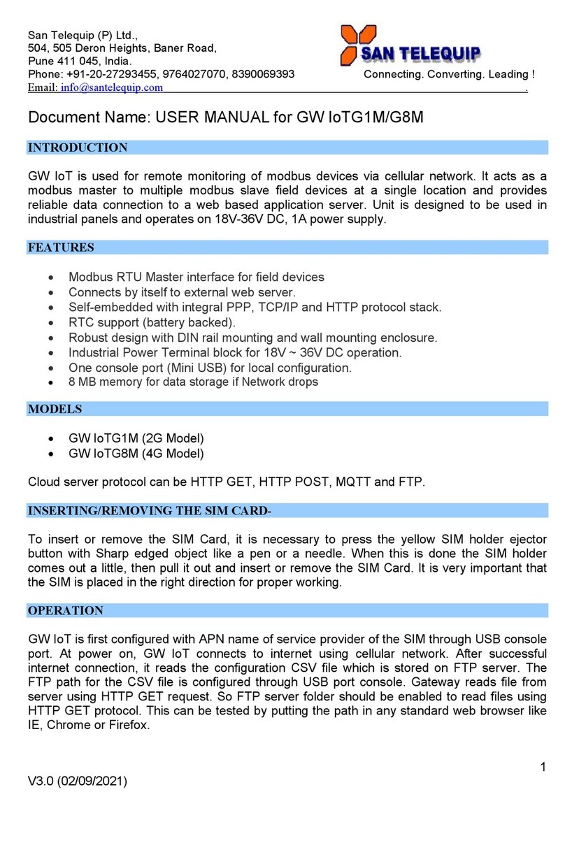 San Telequip GW IoTG1M user manual