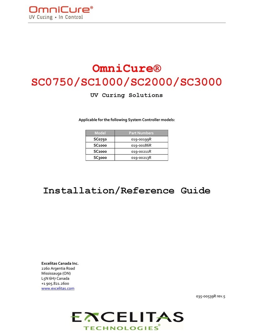 Excelitas Technologies OmniCure SC Series Installation reference guide