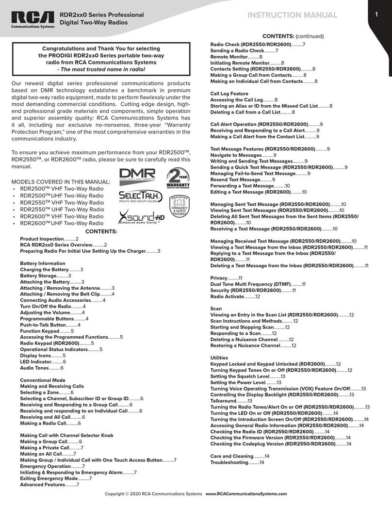 RCA RDR2 0 Series instruction manual