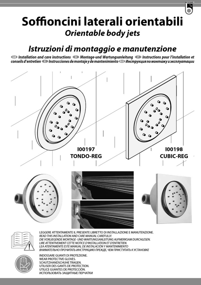 Bossini TONDO-REG I00197 Operation manual