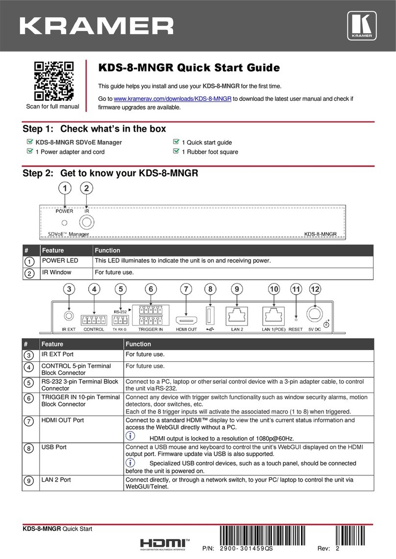 Kramer KDS-8-MNGR User manual