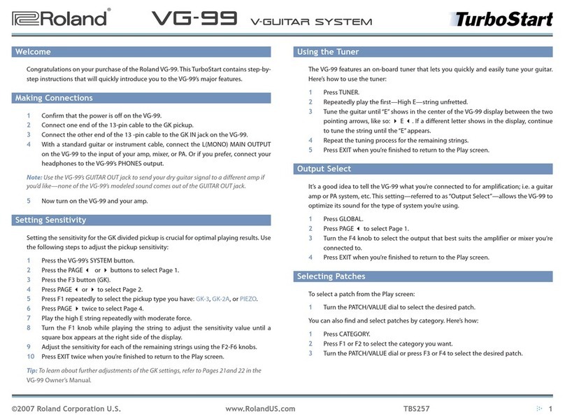 Roland TurboStart VG-99 User manual