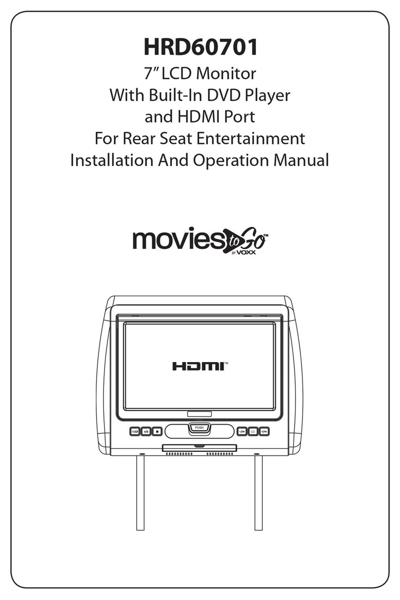 Voxx Movies To Go HRD60701 Installation and operation manual