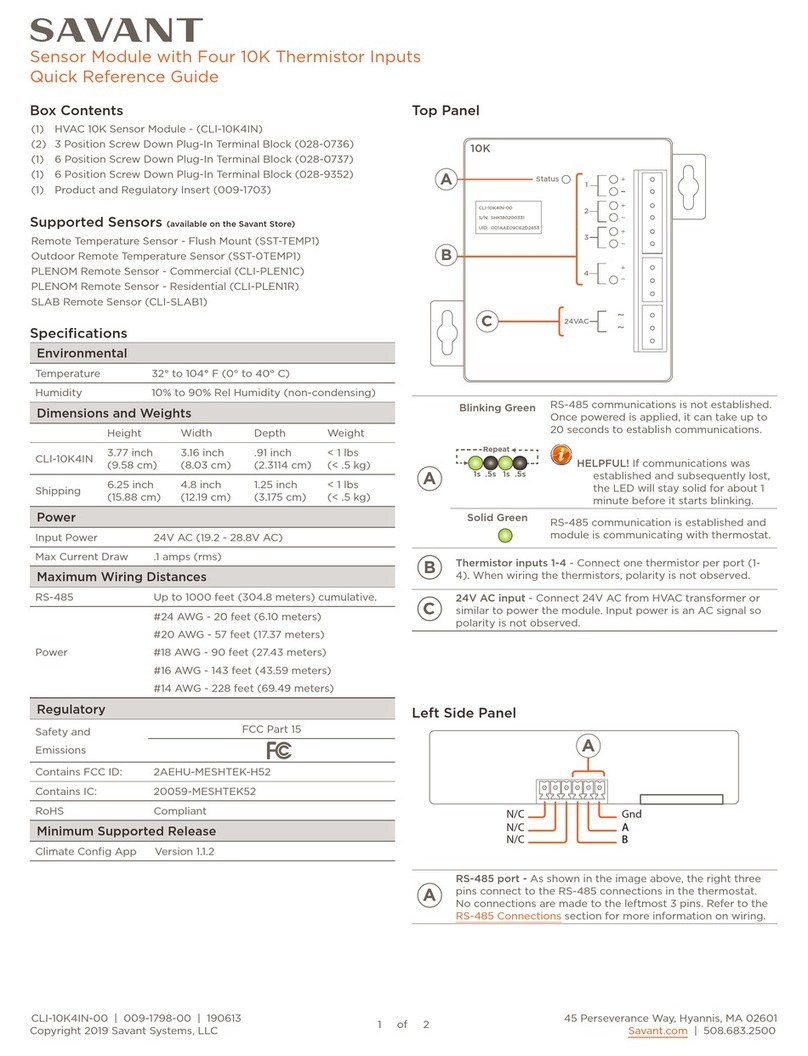 Savant CLI-10K4IN-00 User manual Savant CLI-10K4IN-00 User manual