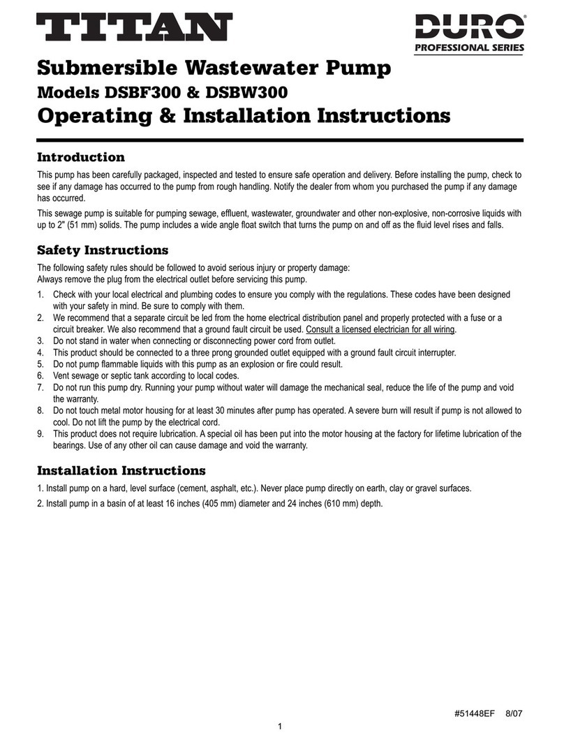 Duro TITAN DSBF300 Operating & installation instructions Duro TITAN DSBF300 Operating & installation instructions
