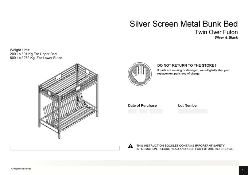 DHP Silver Screen Metal Bunk Bed Assembly instructions