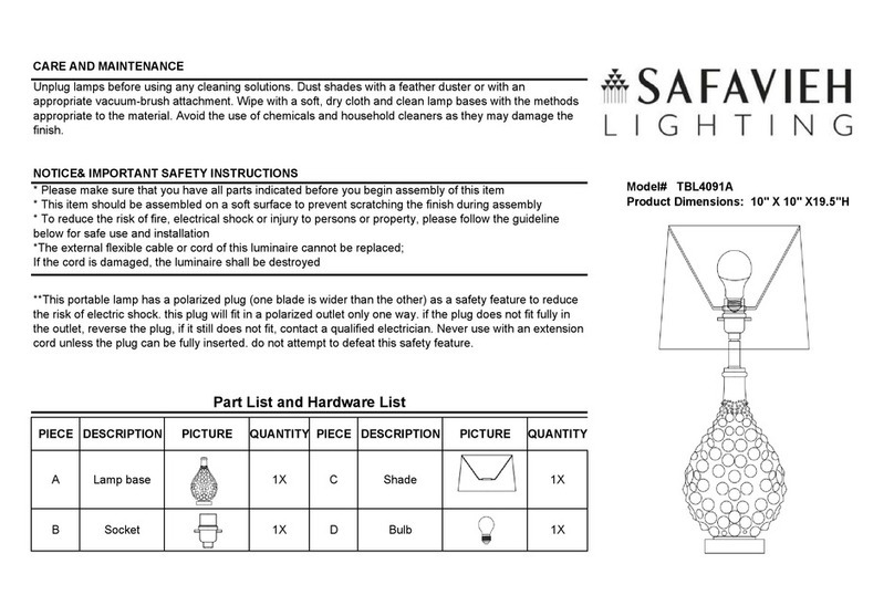Safavieh TBL4091A User manual Safavieh TBL4091A User manual