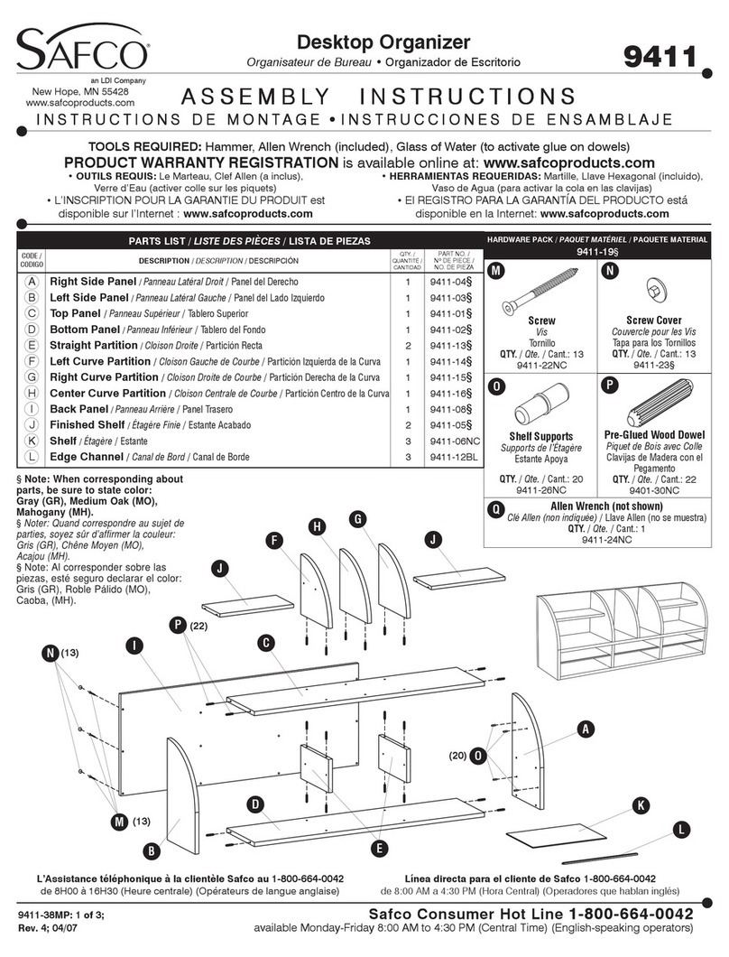LDI Safco Desktop Organizer 9411 User manual
